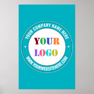 Uw bedrijfslogo aangepaste tekst en kleuren poster
