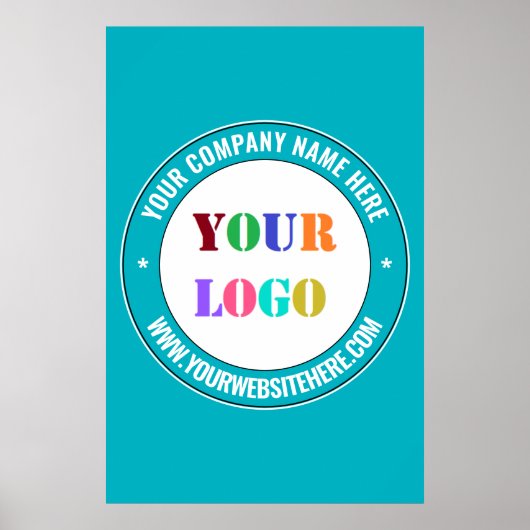 Uw bedrijfslogo aangepaste tekst en kleuren poster (Voorkant)