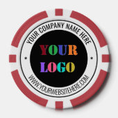 Uw bedrijfslogo Aangepaste tekst Gebrandmerkte pok Poker Chips (Voorkant)
