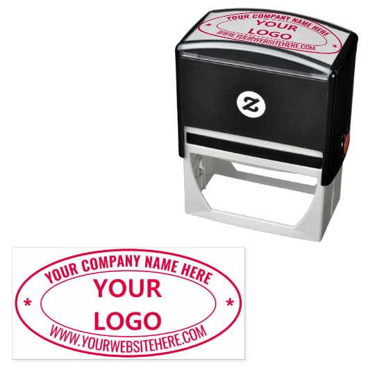 Uw bedrijfslogo Aangepaste tekst ovale stempel voo (In situ)