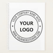 Uw bedrijfslogo aangepaste tekst planner voorbeeld (Voorkant)