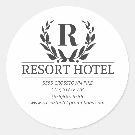 Uw bedrijfslogo-adres ronde sticker (Voorkant)