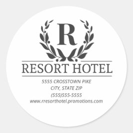 Uw bedrijfslogo-adres ronde sticker