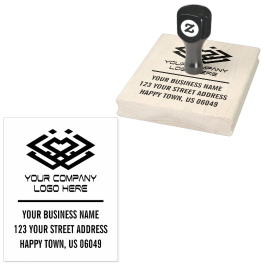 Uw bedrijfslogo  Adres Rubberstempel (Gestempeld)