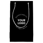 Uw bedrijfslogo & bewerkbare tekst | Zwart & Wit Klein Cadeauzakje (Voorkant)