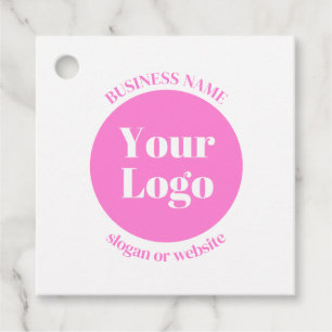Uw bedrijfslogo & bewerkbare tekstsjabloon Roze Bedankjes Labels