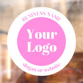 Uw bedrijfslogo & bewerkbare tekstsjabloon | Roze Raamsticker (Vel 2)