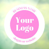 Uw bedrijfslogo & bewerkbare tekstsjabloon | Roze Raamsticker (Vel 3)