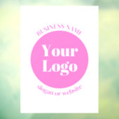 Uw bedrijfslogo & bewerkbare tekstsjabloon | Roze Raamsticker (Vel 3)