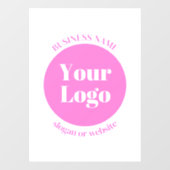 Uw bedrijfslogo & bewerkbare tekstsjabloon | Roze Raamsticker (Vel)