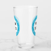 Uw bedrijfslogo en aangepaste tekst glassjabloon glas (Rechts)