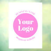 Uw bedrijfslogo en bewerkbare tekstsjabloon | Roze Raamsticker (Vel 3)