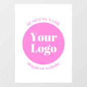 Uw bedrijfslogo en bewerkbare tekstsjabloon | Roze Raamsticker (Vel)