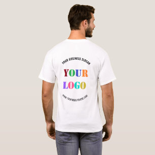 Uw bedrijfslogo en tekst merk T-shirt voorbeeld