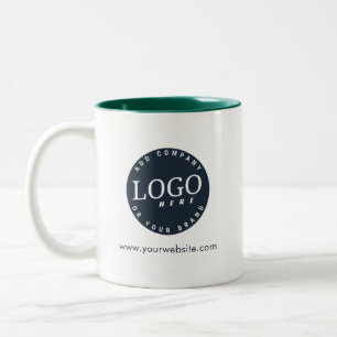 Uw bedrijfslogo en website op maat tweekleurige koffiemok
