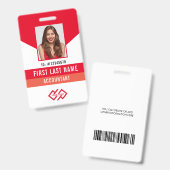 Uw bedrijfslogo foto naam ID-badge Badge (Voor- en achterkant)