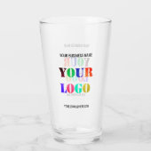 Uw bedrijfslogo glas voorbeeld met aangepaste teks (Achterkant)