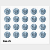Uw bedrijfslogo hier metallisch blauw ronde sticker (Vel)