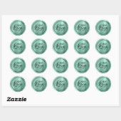 Uw bedrijfslogo hier metallisch licht teal ronde sticker (Vel)