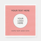 Uw Bedrijfslogo Hier Perzik & Witte Lunch Servet (Voorkant)