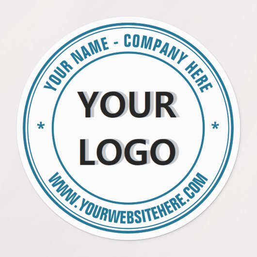 Uw bedrijfslogo info tekst productlabels voorbeeld labels (Design 1)