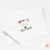 Uw bedrijfslogo Kerstmis rode bessen Vierkante Sticker (Envelop)