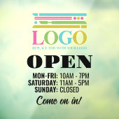 Uw Bedrijfslogo Kom Binnen Openingsuren Raamsticker (Vel 3)