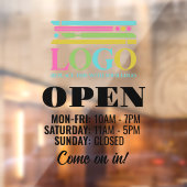 Uw Bedrijfslogo Kom Binnen Openingsuren Raamsticker (Vel 2)