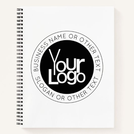 Uw bedrijfslogo & moderne eenvoudige bewerkbare te notitieboek (Voorkant)