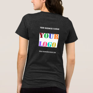 Uw bedrijfslogo naam info merk promotioneel Tri-Blend shirt