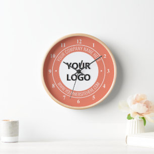 Uw bedrijfslogo naam website promotionele klok