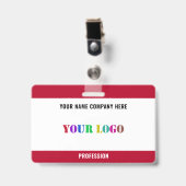 Uw bedrijfslogo of fotonaam badges sjabloon (Voorzijde met clip)
