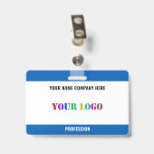 Uw bedrijfslogo of fotonaam badges sjabloon (Achterkant met clip)