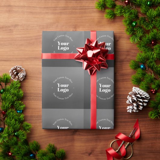 Uw bedrijfslogo of ontwerp & bewerkbare tekst cadeaupapier (Feestdagen Geschenken)