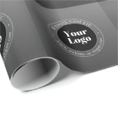 Uw bedrijfslogo of ontwerp & bewerkbare tekst cadeaupapier (Rol Hoek)