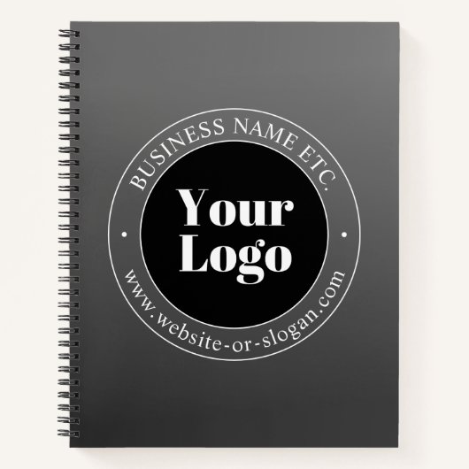 Uw bedrijfslogo of ontwerp & bewerkbare tekst notitieboek (Voorkant)