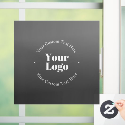 Uw bedrijfslogo of ontwerp & bewerkbare tekst raamsticker (Huis)