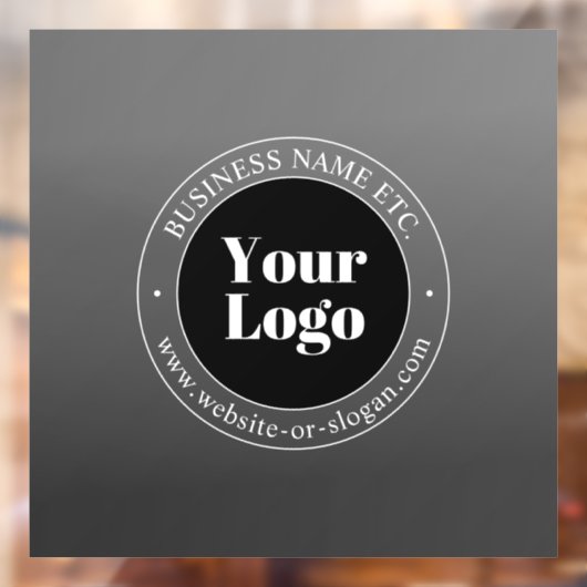 Uw bedrijfslogo of ontwerp en bewerkbare tekst raamsticker (Vel 2)