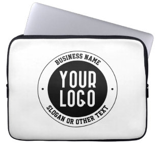 Uw bedrijfslogo of ontwerp Vet bewerkbare tekst Laptop Sleeve