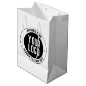 Uw bedrijfslogo of ontwerp | Vet bewerkbare tekst Medium Cadeauzakje (Voorkant Gekanteld)