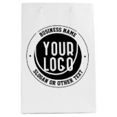 Uw bedrijfslogo of ontwerp | Vet bewerkbare tekst Medium Cadeauzakje (Voorkant)
