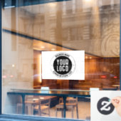 Uw bedrijfslogo of ontwerp | Vet bewerkbare tekst Raamsticker (Cafe Raam)