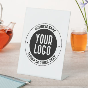 Uw bedrijfslogo of ontwerp   Vet bewerkbare tekst Reclamebord Met Voetstuk