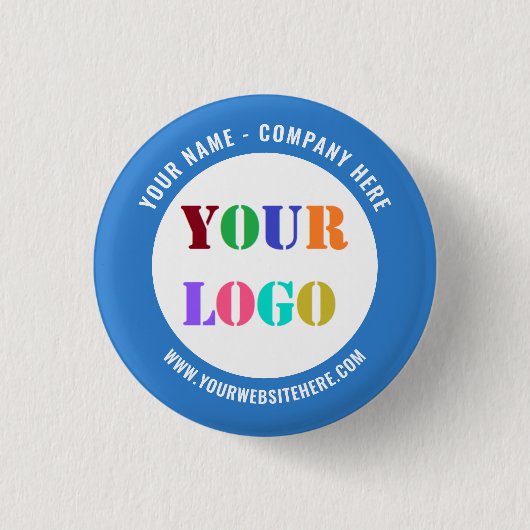 Uw bedrijfslogo op een gebrandmerkte promotieknop ronde button 3,2 cm (Voorkant)