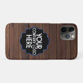 Uw bedrijfslogo op rustig hout verticaal Case-Mate iPhone case (Achterkant (horizontaal))