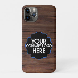 Uw bedrijfslogo op rustig hout verticaal Case-Mate iPhone case
