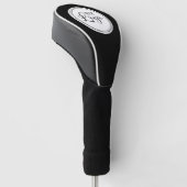 Uw bedrijfslogo op witte cirkel golfheadcover (Schuin)