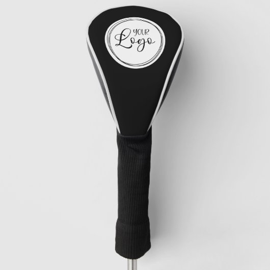Uw bedrijfslogo op witte cirkel golfheadcover (Voorkant)