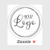 Uw bedrijfslogo op witte cirkel sticker (Vel)