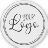Uw bedrijfslogo op witte cirkel sticker (Voorkant)